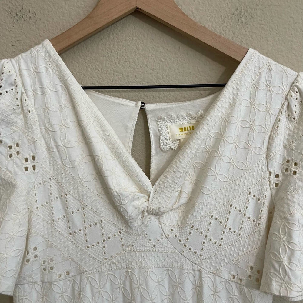 Anthropologie White Eyelet Maxi Dress - Picture 9 of 16